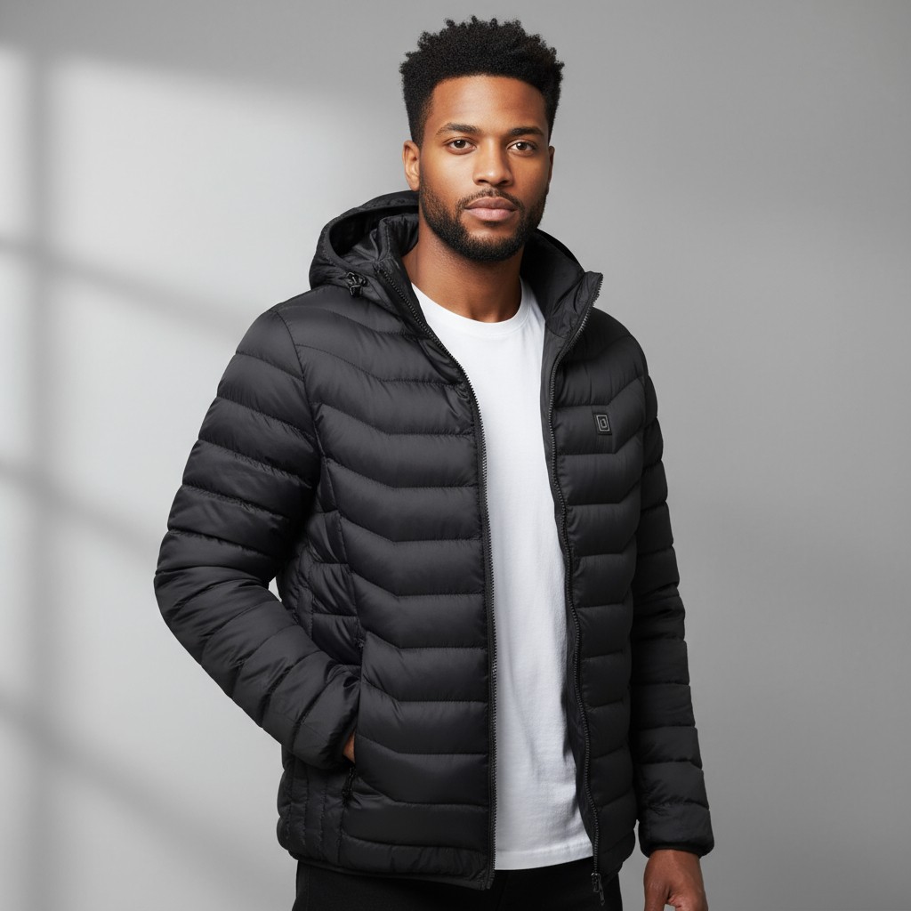 Model Wearing Heated Jacket